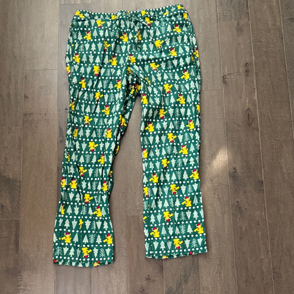 Hanna Andersson Pokémon Pikachu Christmas Pajama Pants Adult L 100% Cotton - Picture 2 of 6